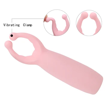 Clitoris Stimulation Massager 10 Speeds Female Masturbation Sex Toys for Women Rabbit Vibrator Nipple Clamps Vibrator Silicone 5