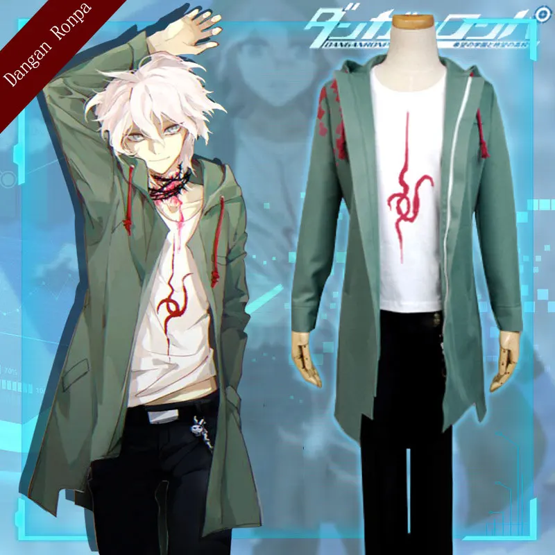 Anime Super Dangan Ronpa 2 DanganRonpa Nagito Komaeda Jacket Coat T Shirt Pants Cosplay Costume Halloween |