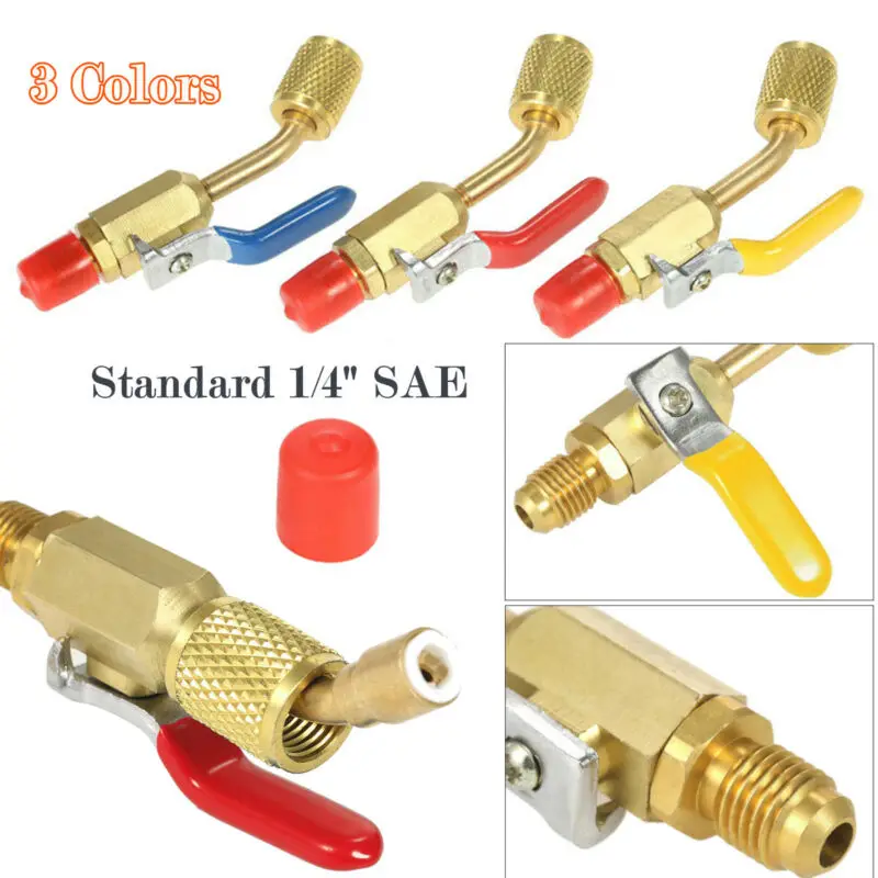 3 шт запорный клапан 1/4 SAE хладагент R410A R134A подходит для A/C зарядный шланг HVAC