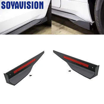 

2PCS 35cm Car Body Side Skirts Extension Rocker Splitters Diffuser Winglet Bumper Protector For ROUSH For Mustang 2015 2016 2017