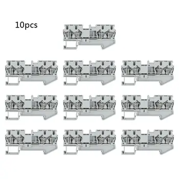 

10PCS Din Rail Terminal Blocks ST2.5-QUATTRO Connectors Return Pull Type Conductors Spring Wiring Terminal Block