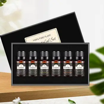 

6PCS/set 10ml Pure Natural Tea Tree Aromatherapy Essential Oil Set Humidifier Water-Soluble Fragrance Massage Oil Essential Oil