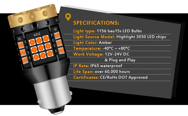 2 шт. Canbus PY21W BAU15S 7507 светодиодный лампы для автомобилей указатель поворота янтарные лампы оранжевый PY21W светодиодный свет нет ошибок не принимается Hyper флэш-памяти