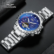 

2020 GUANQIN Luxury High Quality Automatic Mechanical Automatic Bracelet Stainless Steel Sapphire Men's Accessories Stainless