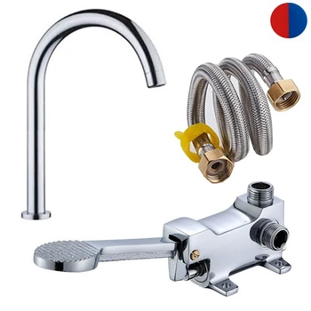 

LukLoy Cold and Hot Water Foot Control Pedal Faucet Pedal Valve Touch Free Hands Free Touchless Faucet for School Hospital