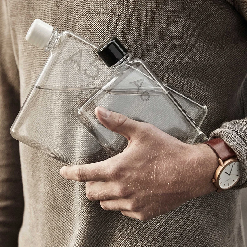 A5 Бумага чашки Botlte плоская фляга для воды Bpa бесплатно пустая книга Портативный