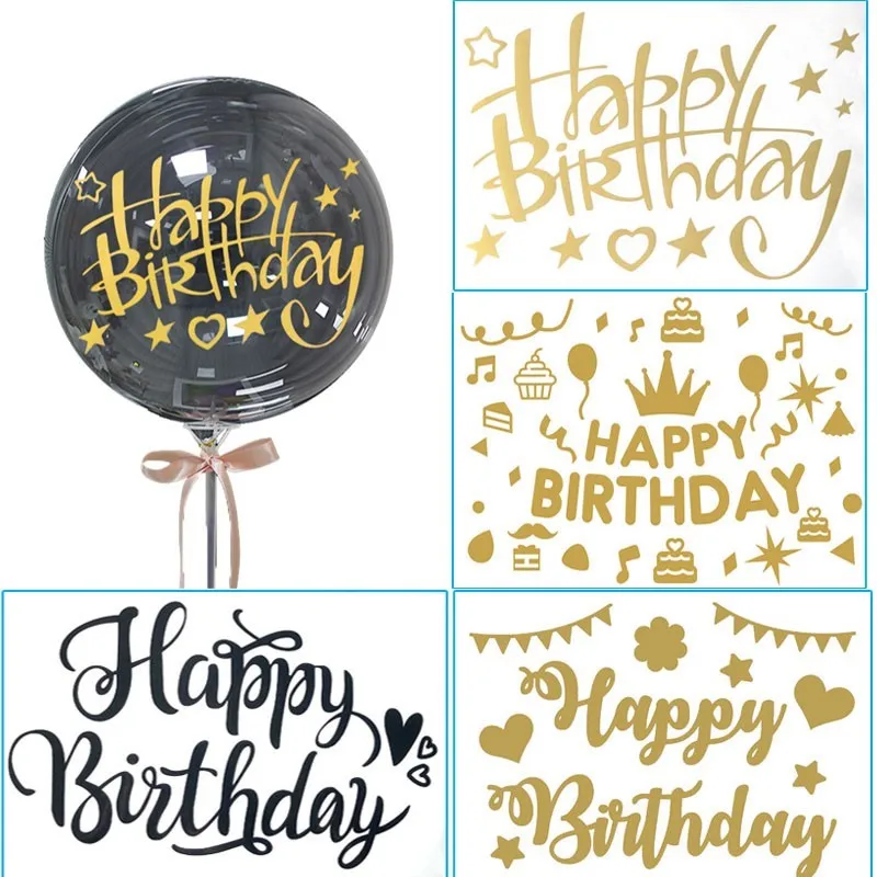 Alles Gute zum Geburtstag Party Aufkleber Geburtstag 36 Zoll Paster Big Clear Transparent Ballon DIY Aufkleber für Geburtstag Party Dekorationen – Detail 1