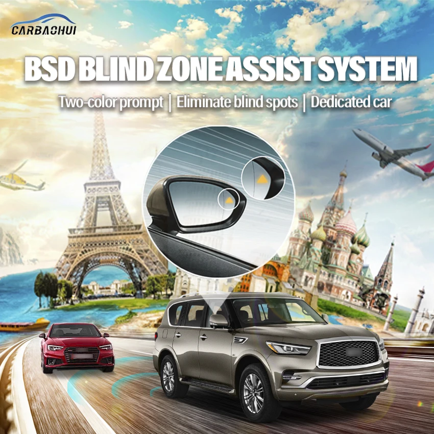 

Millimeter Wave Radar blind spot detection system BSD BSA BSM Monitoring Change Lane Parking assist For Infiniti QX80 2013-2021