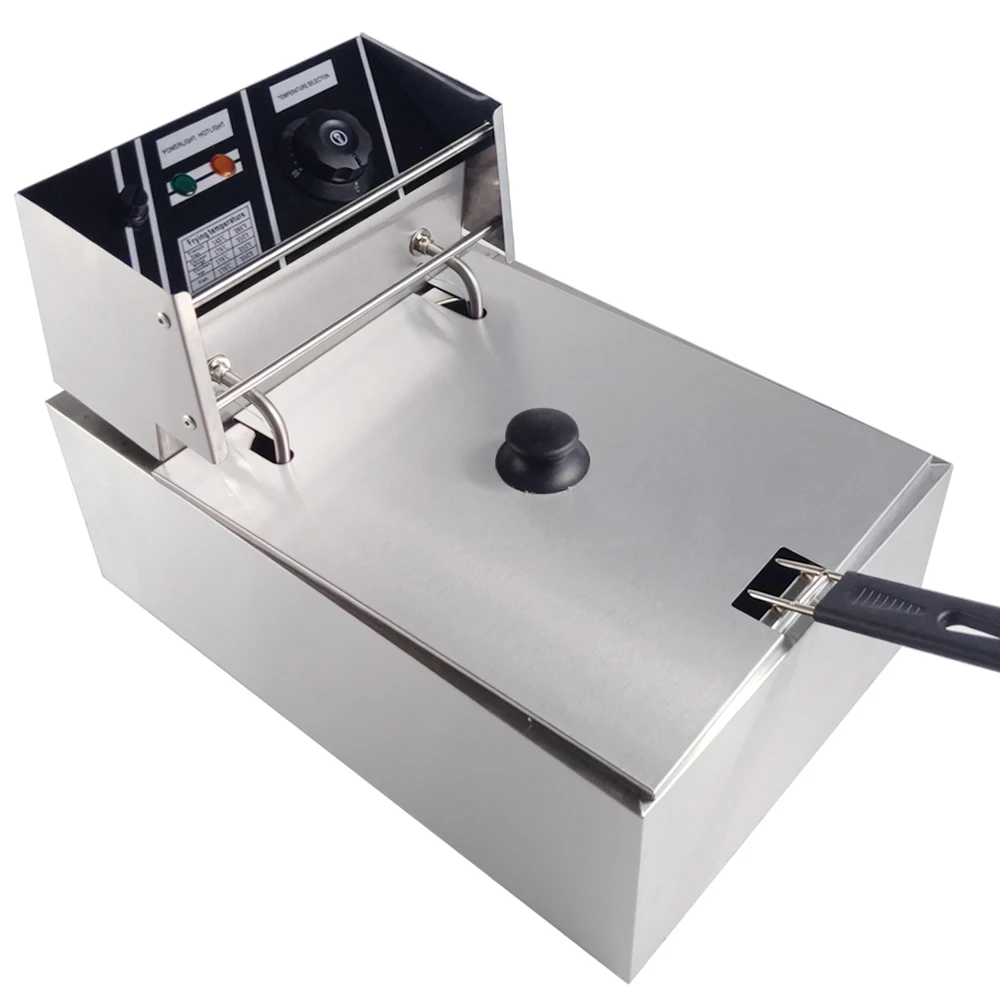 

Stainless Steel Deep Fryer Electric Smokeless Frying Grill Machine Commercial Mini Fried Pan for Chicken Wings Potato 10L