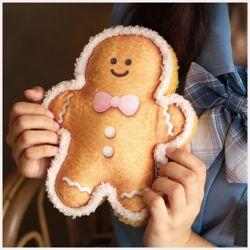 

Kawaii 18cm Gingerbread Man Fan Happy Ginger Biscuit Pillow Cushion Human Doll Decoration Couple Plush Toy Christmas Gifts