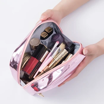 

Fashion Waterproof Laser Cosmetic Bags Women Neceser Make Up Bag Pouch Wash Toiletry Bag Travel Organizer Case Black Gold Pink