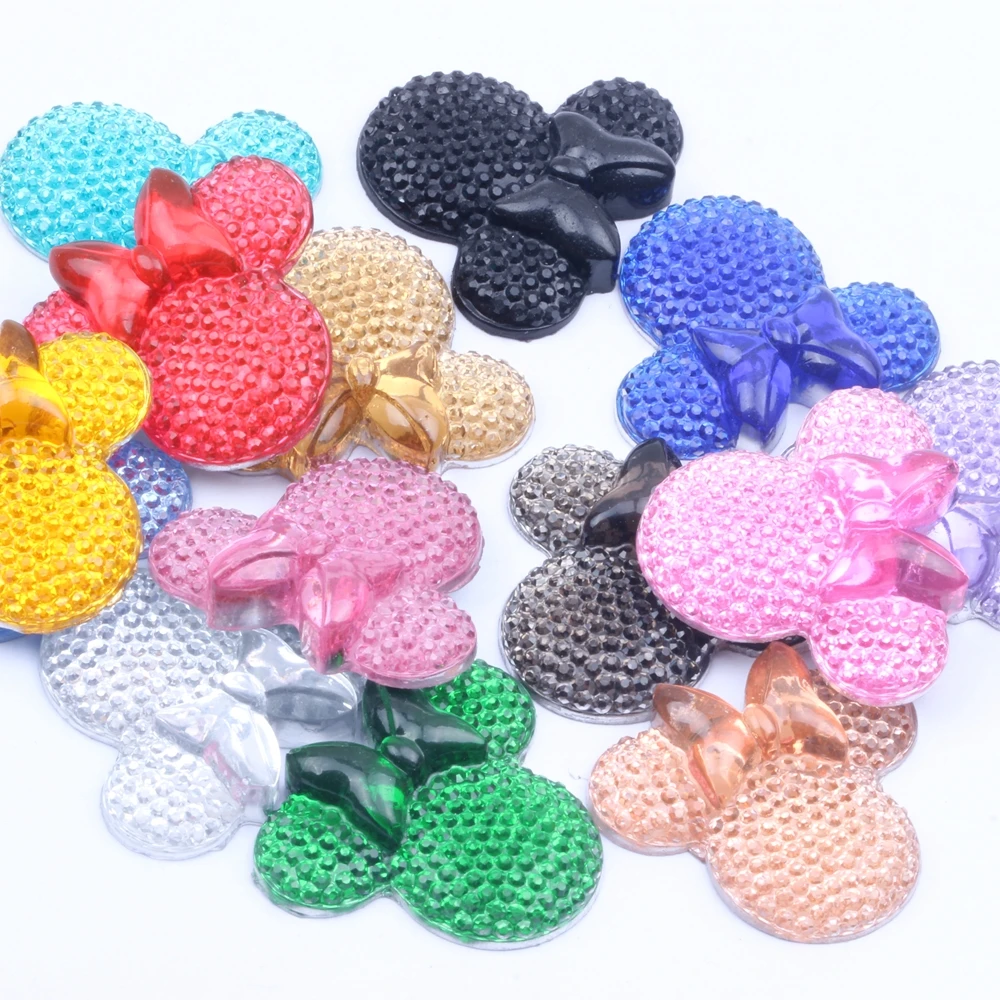 

Минни 100 шт. 25x28 мм много Цвета смоляные Стразы с плоской задней кабошон поделки своими руками и скрапбукинг украшения для изготовления украшений