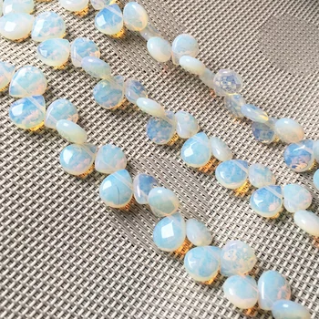 

Natural stone Faceted Water drop shape loose beads Egg stone Crystal string bead For jewelry making DIY bracelet necklace