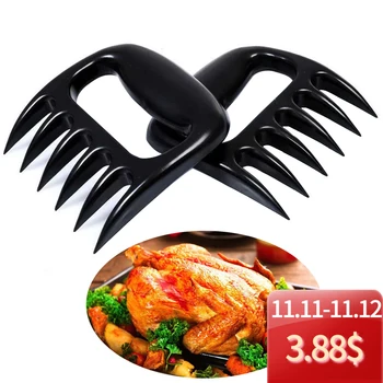 

Christmas BBQ 1 Pair Bear Paws Shape Shredder Meat Claws Easily Lift, Handle, Shred, and Cut Turkey Kitchen Tool