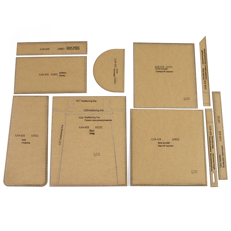 DIY Leather Craft Paper Pattern Clutch Bag Kraft Paper Template Handmade Handbag Acrylic Drawing Mold DIY Sewing Stencils
