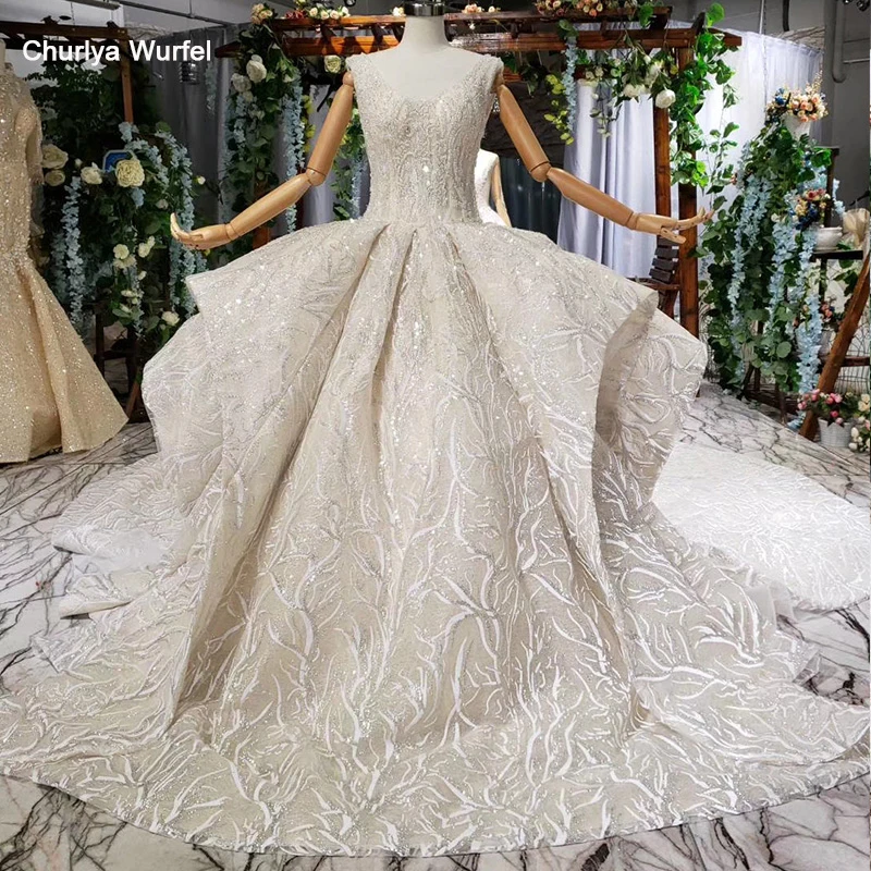 

HTL692 ball gown wedding dress cathedral train lace up appliques pleat sleeveless wedding dress boho vestidos de novia vintage