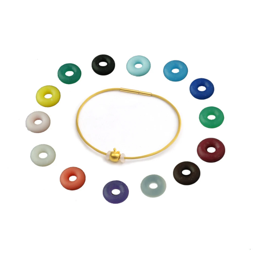 

100pcs 6x2mm Rubber Crimp End Clip Stopper Beads DIY Bracelets Necklaces Spacer Ring Accessories for Jewelry Making Findings