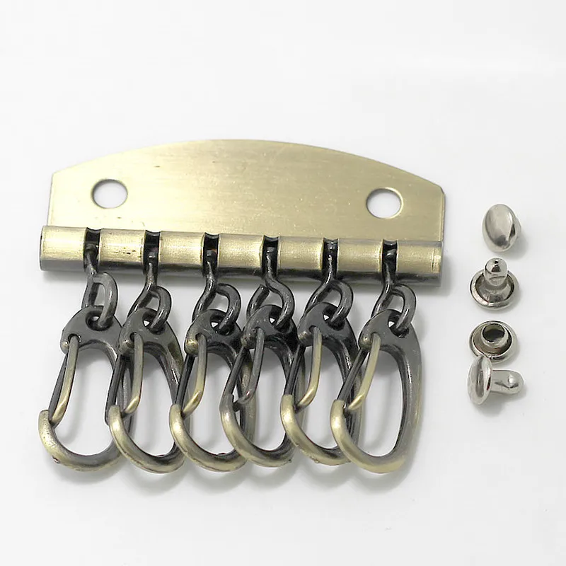 DIY кошелек ручной работы для карт брелок шесть висячих ключей ключница мужчин и