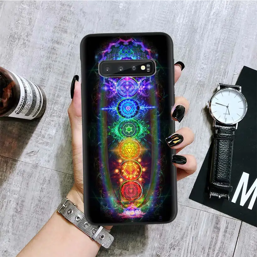 АУМ Ом Йога Черная крышка чехол для телефона для samsung Galaxy A50S A10S A20S A10 A20E A30 A40 A50 A70 M40 M30S A80 корпус под плетенную сумку