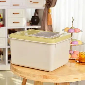 

10kg Rice Storage Box Sealed Moisture-proof Large Capacity Grain Cereal Dispenser Flip Container Kitchen Flour Barrel Bucket
