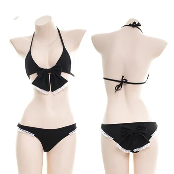 

Secondary yuan Sexy big bowknot maid bikini Japanese girl tie underwear tie sexy pajama suit