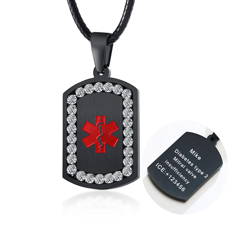 diabetic dog tag necklace
