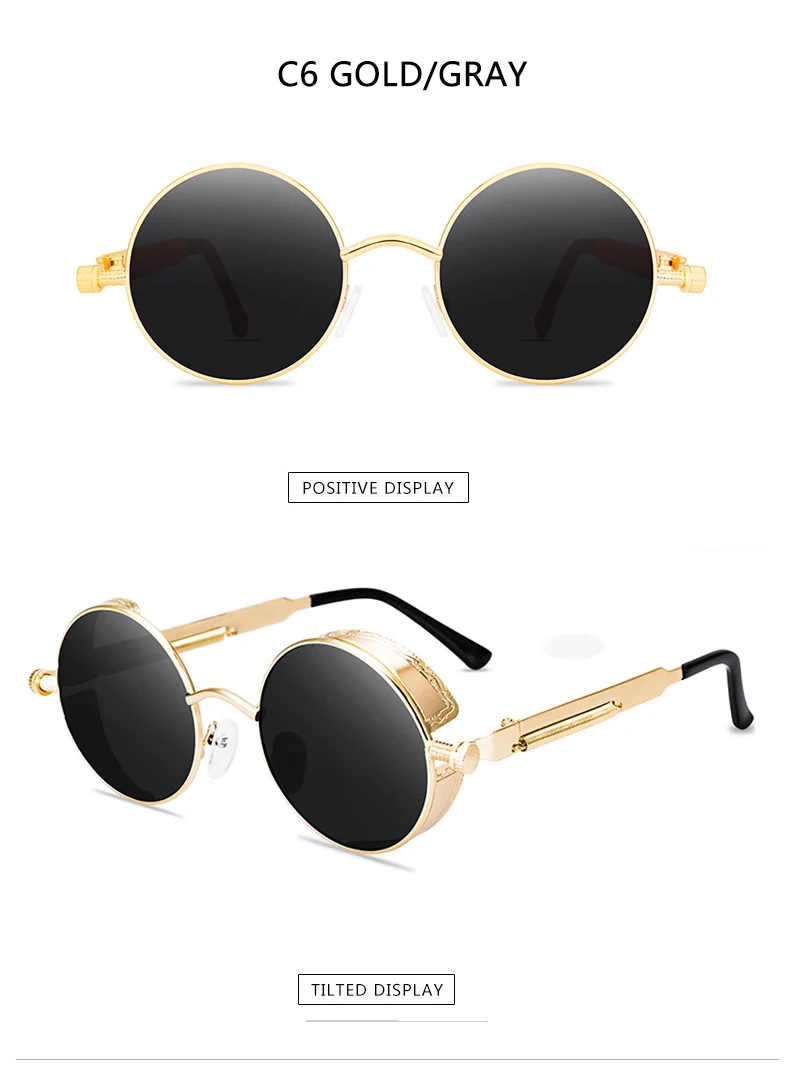 sunglasses for women 2022 Retro Steampunk Sunglasses Men Women Luxury Brand  Vintage Round Sun Glasses Metal Glasses Fashion Driving Goggle UV400 large sunglasses