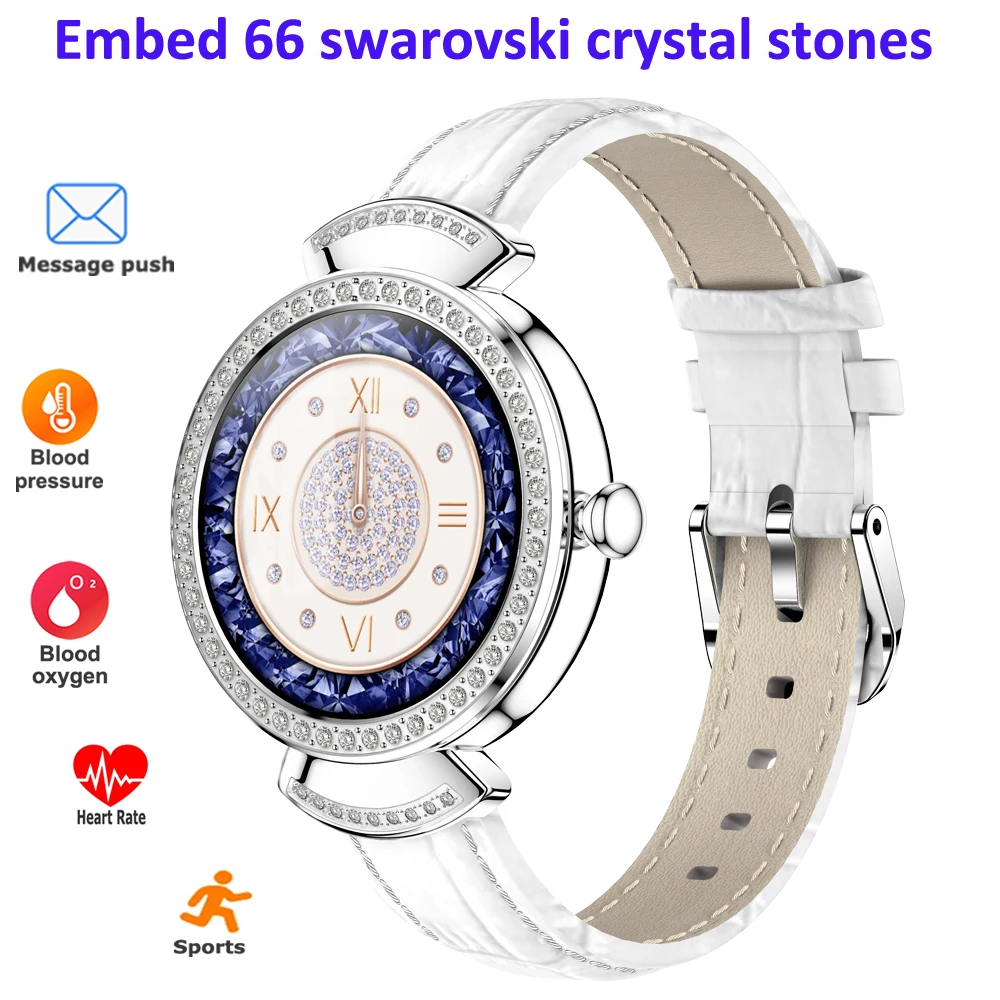 Женские Смарт-часы с кристаллами Swarovski женские спортивные фитнес-трекер для