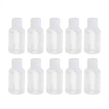 

6Pcs 50ml Empty Plastic Sample Bottle Shower Gel Emulsion Container Jar Sanitizer Dispensers With Flip Lid (Ramdom Color)