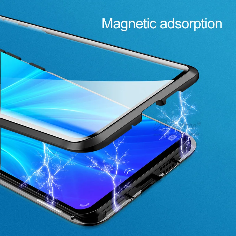 360 Полный Магнитный адсорбционный чехол для samsung Galaxy a50 a50s двухсторонние защитные чехлы с закаленным стеклом для galax a70 a30 a20