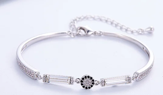 

UXN312 925 Silver Zircon Bracelet Girl Birthday Party DIY Bracelet Gift