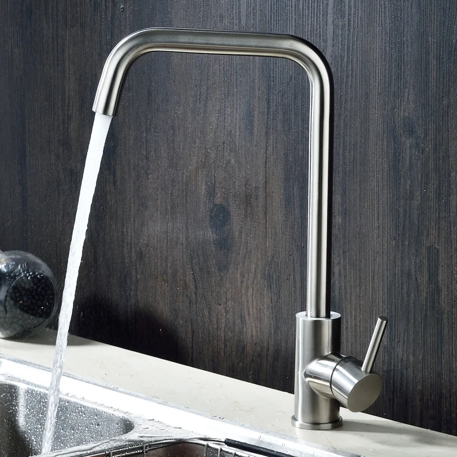 

Kitchen Washing Basin Sink Hot And Cold Water Rotatable Water Dragon up 304 Stainless Steel Hot And Cold Water Faucet Set