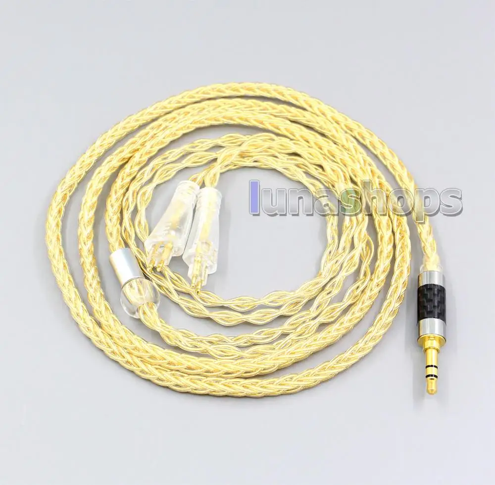 

LN006493 8 Cores 99.99% Pure Silver + Gold Plated Earphone Cable For FOSTEX TH900 MKII MK2 TH-909 TR-X00 TH-600 Headphone