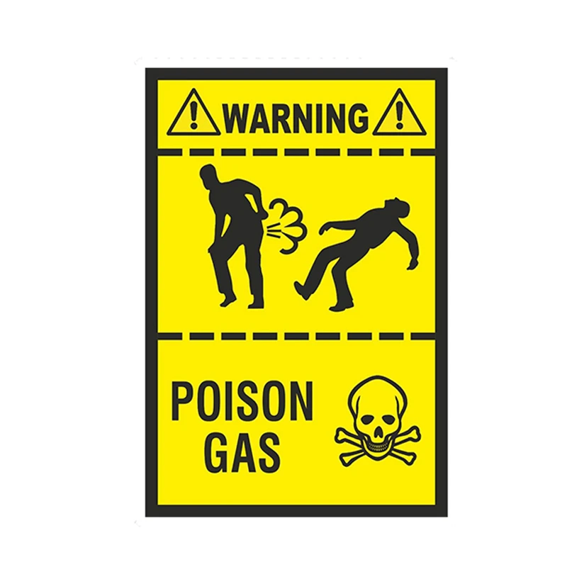 

Car Styling Poison Gas Fart 3D Car Sticker Funny Warning Farting Gases Truck Toilet Waterproof Car Accessories 13x9cm