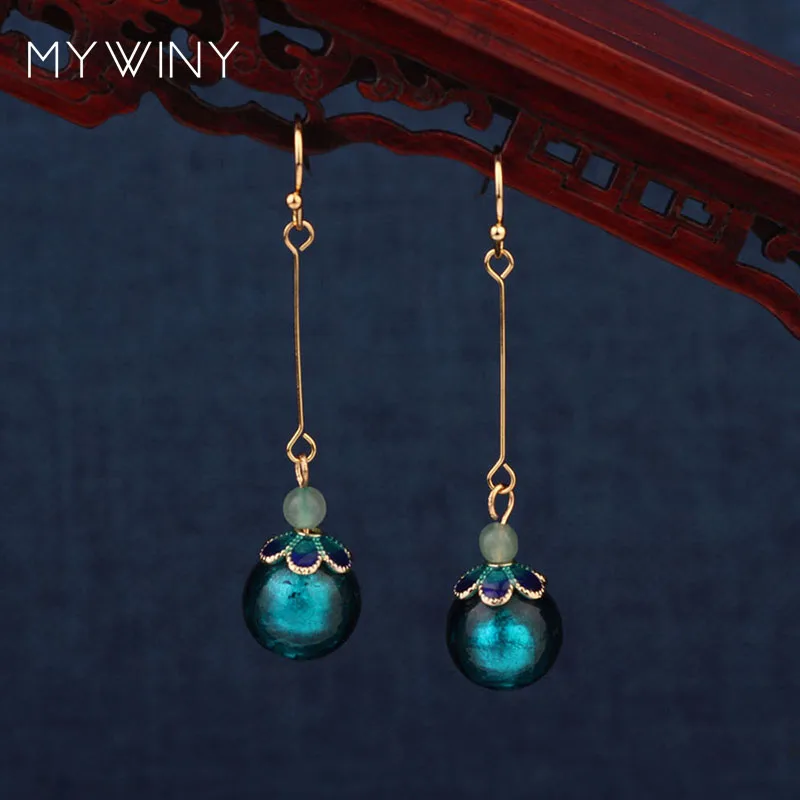 MYWINY Новые Медные длинные штифты модные ювелирные изделия цвет глазурованные
