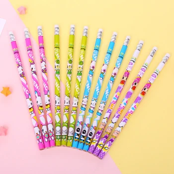

48 Pcs HB Pencils Korea Cute Cartoon Animal Pencil with Eraser Student Writing Supplies Creative School Stationery Kids Pencil