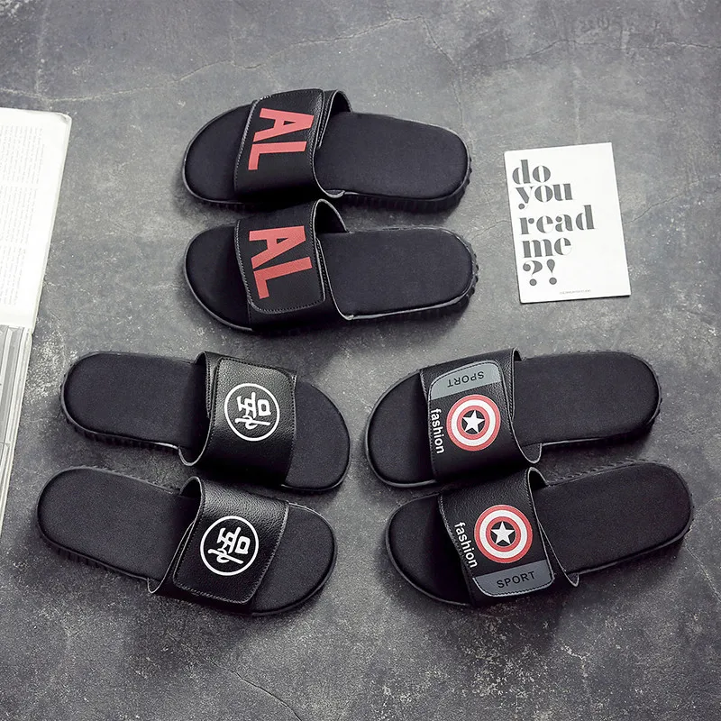 

2018 Summer New Style MEN'S Slippers Summer Popular Brand Wu Word Sandals Waterproof Sandals Social Cool Sandals