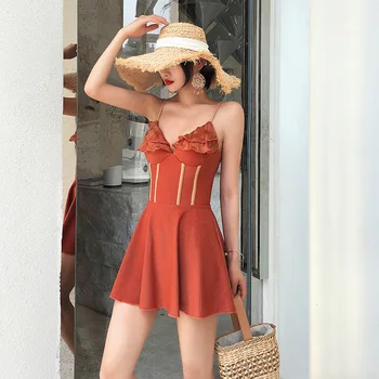 

Swimwear Women One Piece Large Size 2019 Bikinis Female 2018 Swimsuits Woman Badpak Plus Ins Web Block Sexy Backless Bubble Hot