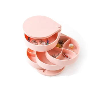 

4-Layer Jewelry Storage Box Rotating Rack Jewelry Storage Box Small Item Storage Box
