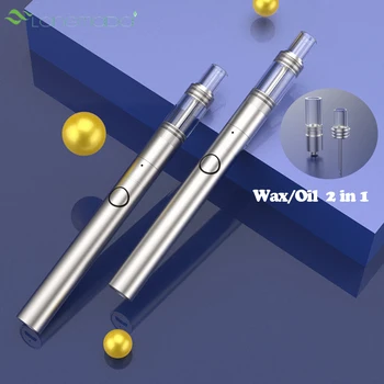 

Longmada Macic Flute Kit 2 in 1 Wax CBD Vape Pen Kit 650mAh 15-25W 510 Thread Quartz Wax Tank dab tool Glass Coil-less Cup Vape