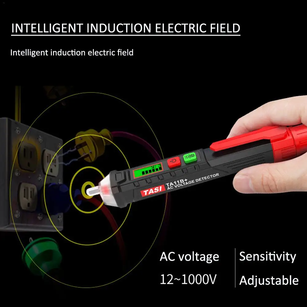 Детектор напряжения чувствительный Регулируемый Бесконтактный светодиодный фонарик сигнализации двойной диапазон Live/Null провод суждения тестер напряжения