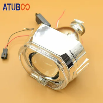 

2.5" Mini Hid Projector Lens with Square Shroud Angel Eye Using H1 Bulb for Car Styling H4 H7 Projector Headlight