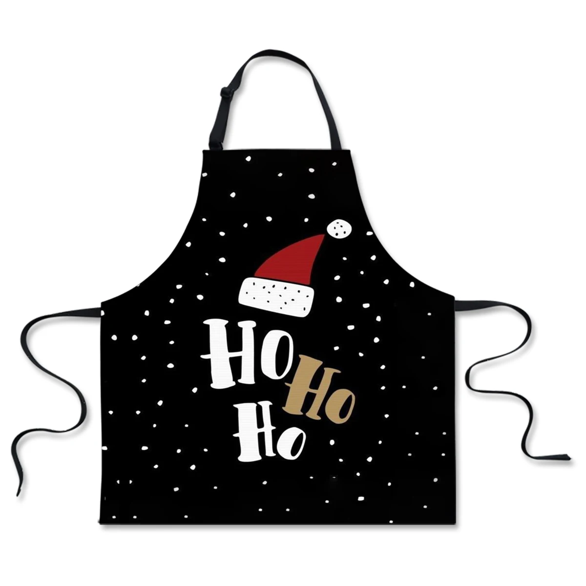 

Black Christmas Print Kitchen Sleeveless Apron Chef Cooking Accessories Apron Cool BBQ Oil Proof Apron