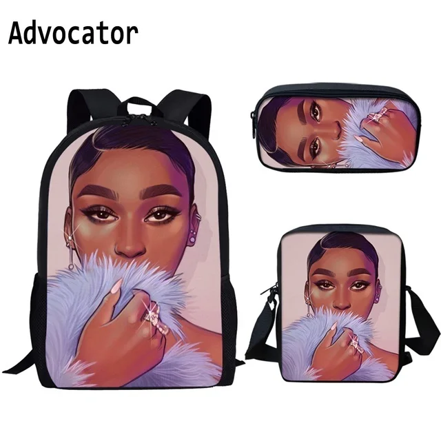 ADVOCATOR 3 шт./компл. Черная Королева АФРИКАНСКАЯ ДЕВУШКА школьные сумки для подростка дети рюкзак девочки ребенок малыш рюкзак Mochila