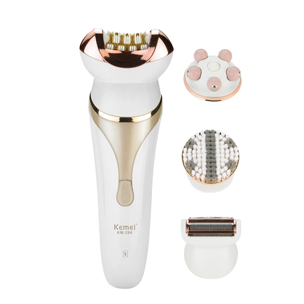 

Waterproof Electric Female Epilator Trimming Remover EU PLUG 4 In1 Facial Hair Removal Kit Callus Foot Shaver Bikini Depilatory