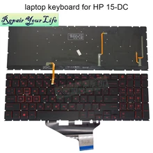 Backlight keyboard for HP OMEN 15 DC dc0002tx AR Arabic layout black keyboards red keys NSK XP1BQ laptop parts original new sale
