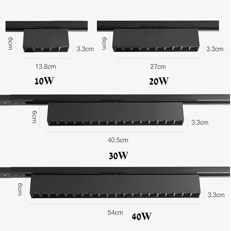 LED Ceiling Light 10W 20W 30W 40W Dimmable AC85-265V Linear Floodlight Rail For Home Shop Stores
