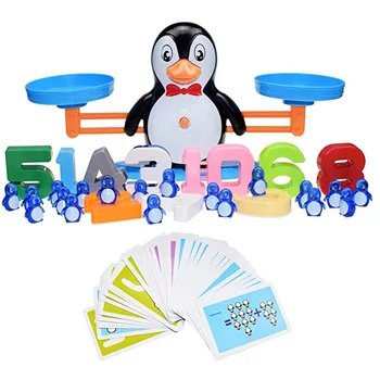 

Penguin Digital Balance Scale Math Counting Match Educational Number Board Game Learning Add and subtract Toys for Children