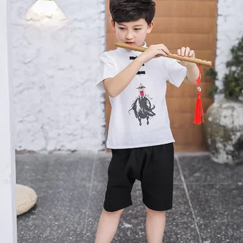 

2020 Baby Boys hanfu Clothes Set For Children Kid Clothes Summer Comfortable Print T Shirts+Shorts Pants Suits Outfit Sport Suit