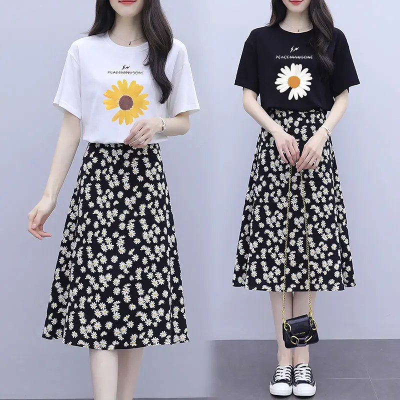 Shirt Grils Daisy Print Skirts 